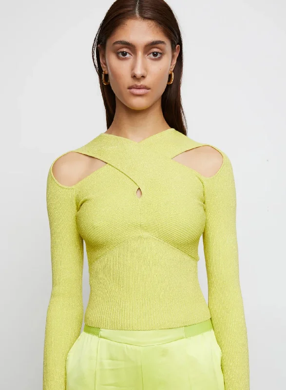 Mimosa Hazel Stretch Cold Shoulder Cutout Sweater