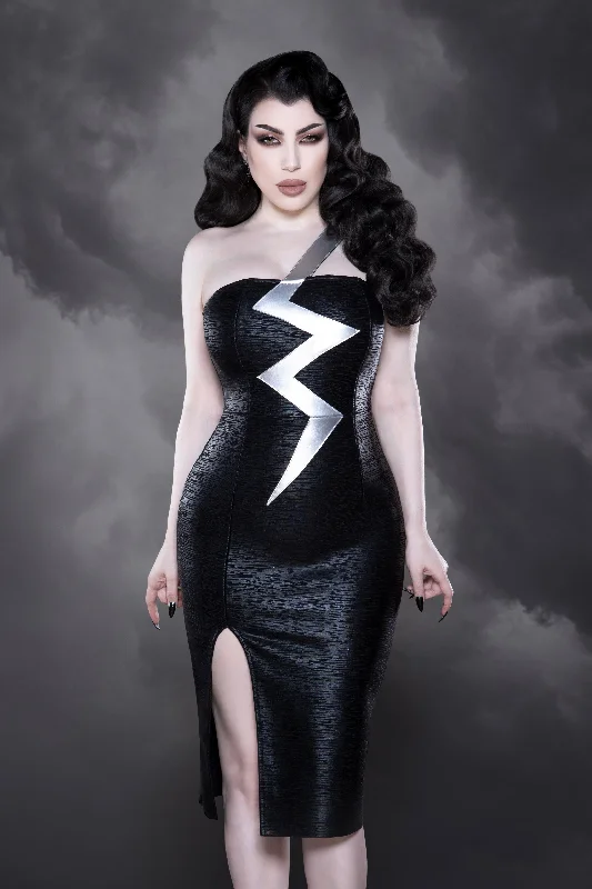 Lightning Asymmetrical Bandage Dress