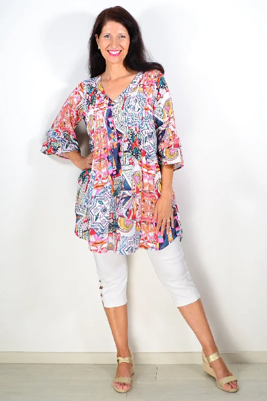 Multicolour Ladies Tunic Top