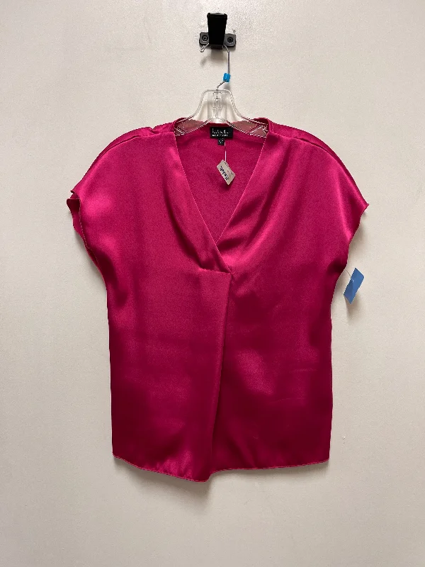 Top Short Sleeve By Nicole Miller In Pink, Size: Xs